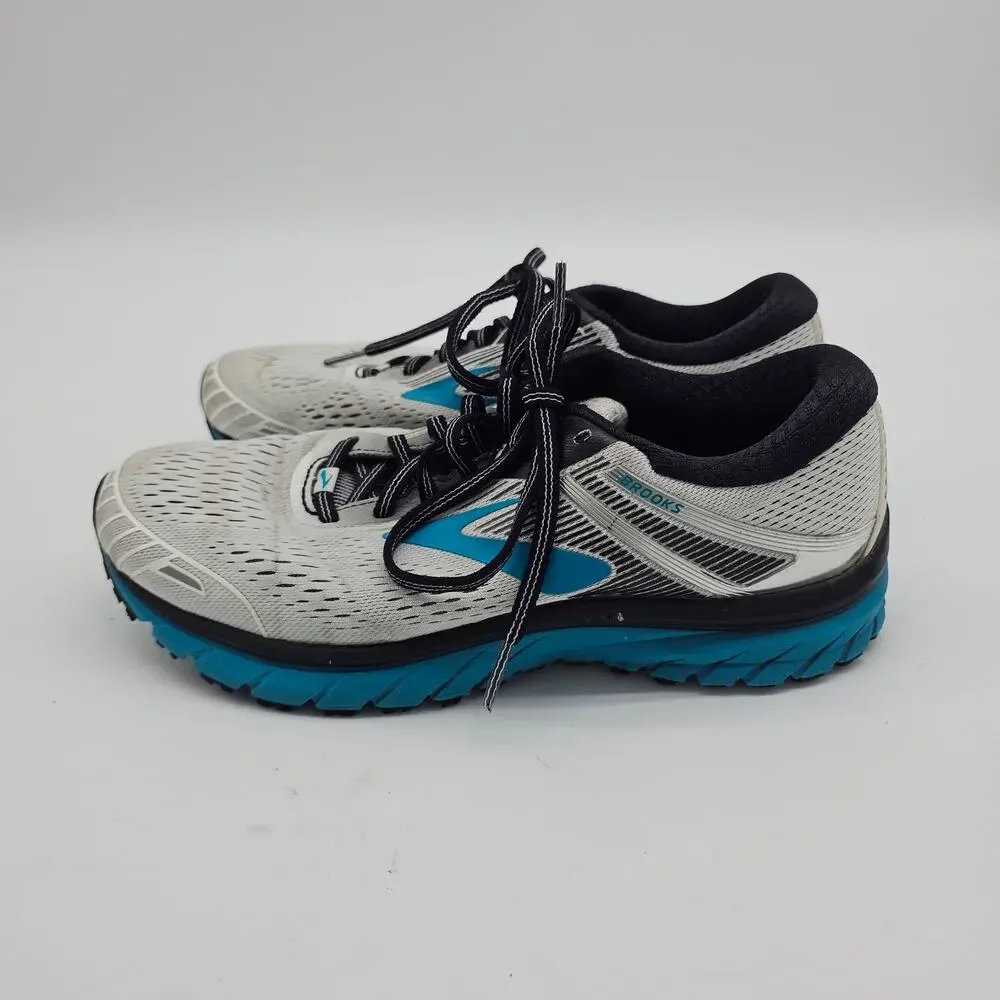 Brooks Adrenaline GTS 18 Womens 10 Running Shoe‎ White/Teal Black Trainer